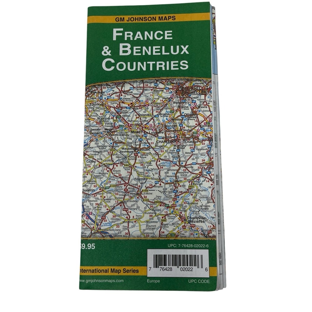 FRANCE & BENELUX COUNTRY Road Map‎ International EUROPE AAA/GM Johnson  2021